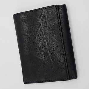 CLEARANCE Vintage Buxton Genuine Black Leather Tri Fold Wallet